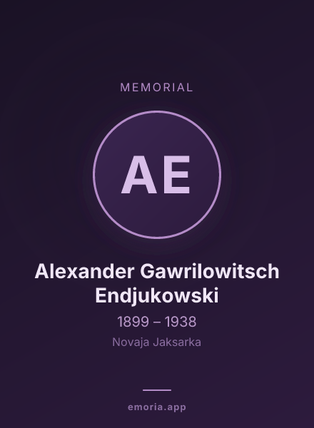 Memorial portrait of Alexander Gawrilowitsch Endjukowski