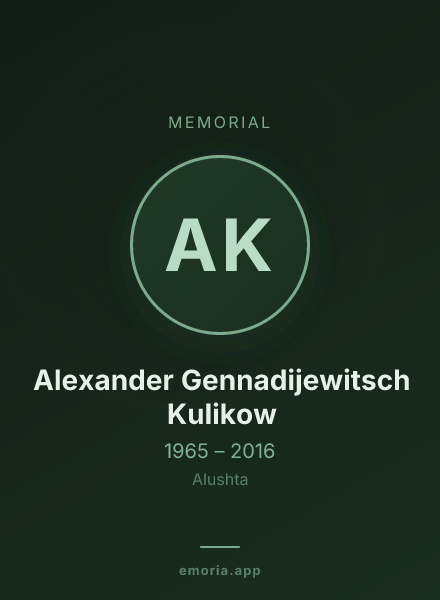 Memorial portrait of Alexander Gennadijewitsch Kulikow