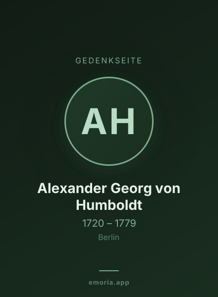 Gedenkportrait von Alexander Georg von Humboldt