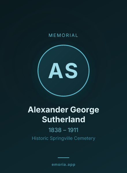 Memorial portrait of Alexander George Sutherland