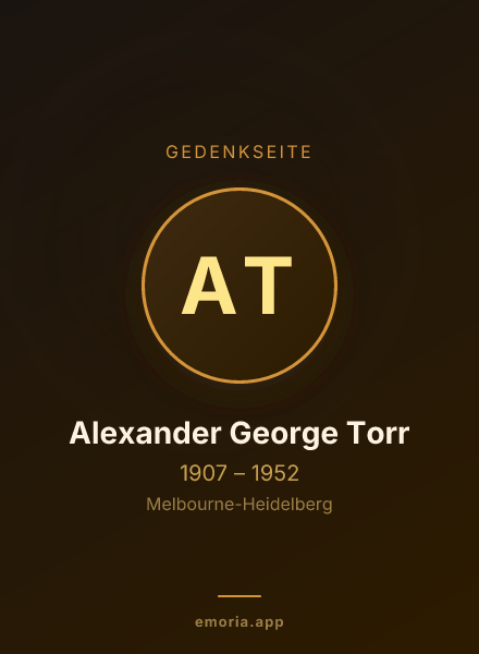 Gedenkportrait von Alexander George Torr