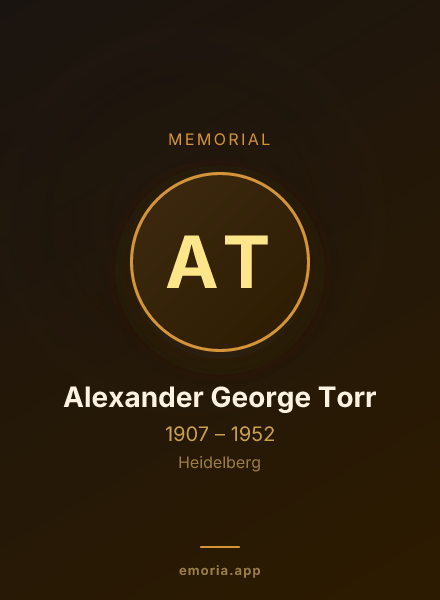 Memorial portrait of Alexander George Torr