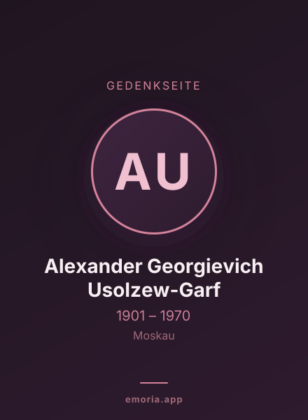 Gedenkportrait von Alexander Georgievich Usolzew-Garf