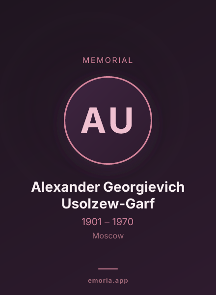 Memorial portrait of Alexander Georgievich Usolzew-Garf