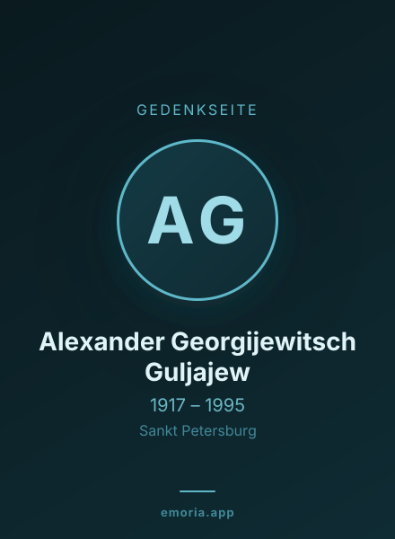 Gedenkportrait von Alexander Georgijewitsch Guljajew