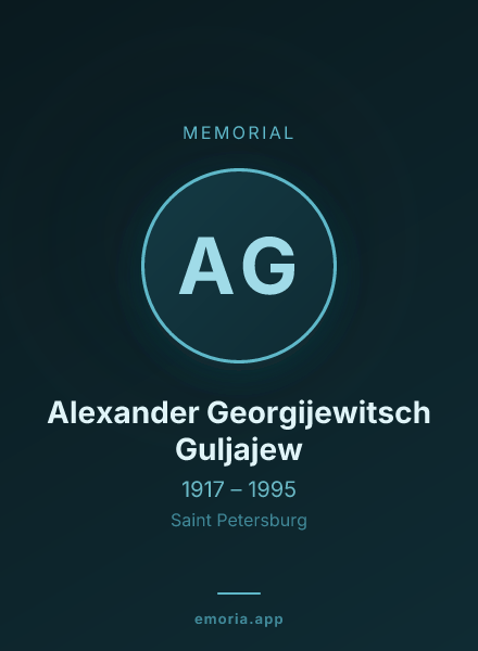 Memorial portrait of Alexander Georgijewitsch Guljajew