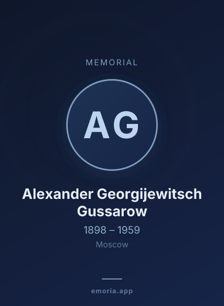 Memorial portrait of Alexander Georgijewitsch Gussarow