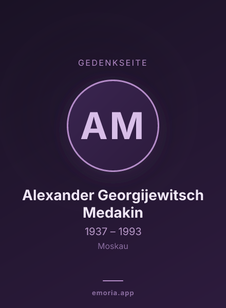 Gedenkportrait von Alexander Georgijewitsch Medakin