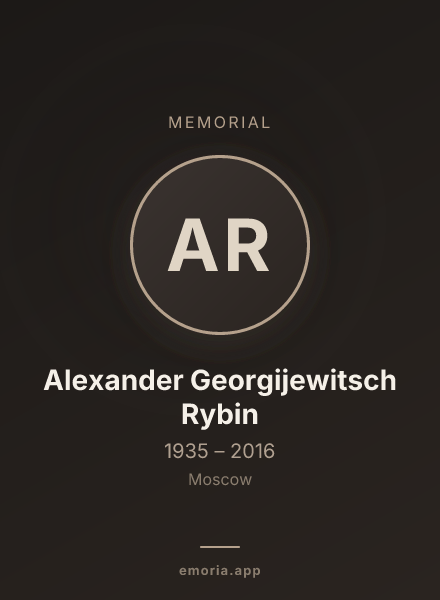 Memorial portrait of Alexander Georgijewitsch Rybin