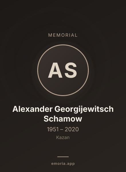 Memorial portrait of Alexander Georgijewitsch Schamow