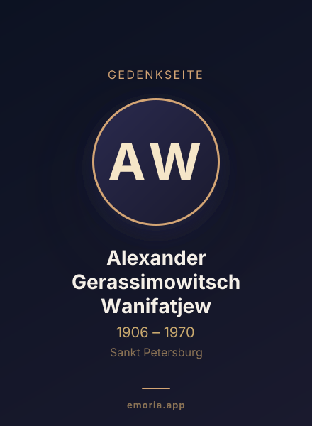 Gedenkportrait von Alexander Gerassimowitsch Wanifatjew