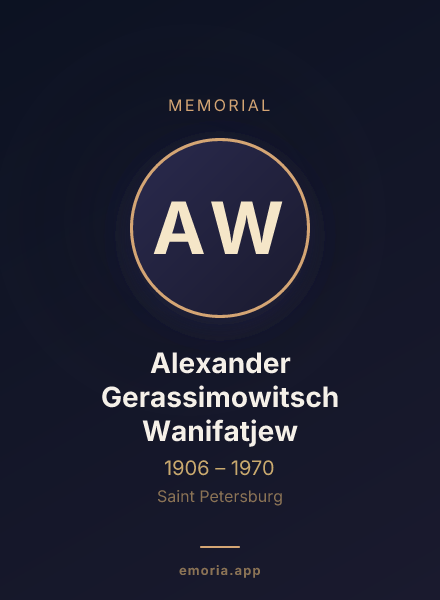 Memorial portrait of Alexander Gerassimowitsch Wanifatjew