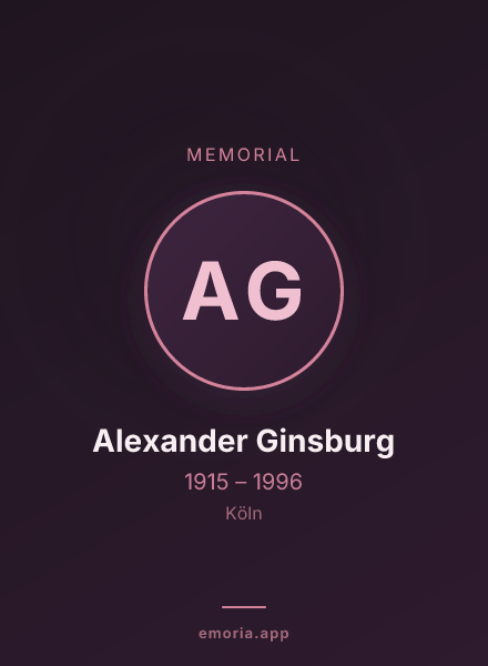 Memorial portrait of Alexander Ginsburg