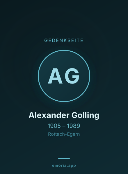 Gedenkportrait von Alexander Golling
