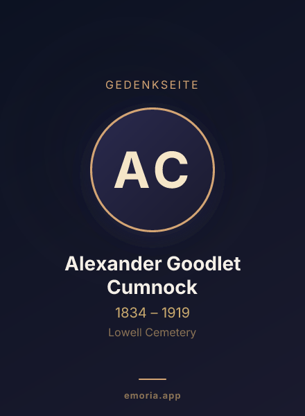 Gedenkportrait von Alexander Goodlet Cumnock