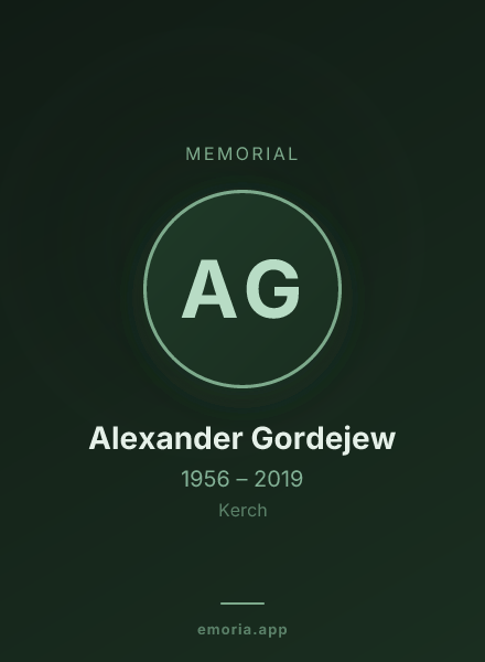 Memorial portrait of Alexander Gordejew