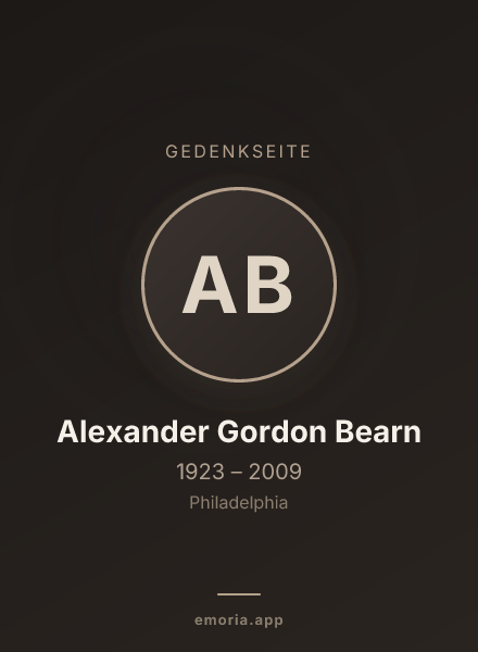 Gedenkportrait von Alexander Gordon Bearn