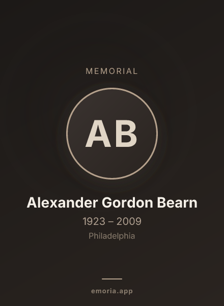 Memorial portrait of Alexander Gordon Bearn