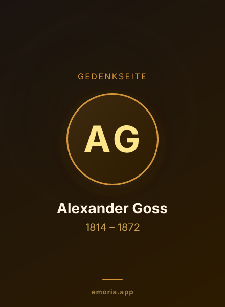 Gedenkportrait von Alexander Goss