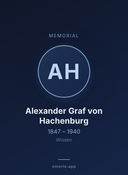 Memorial portrait of Alexander Graf von Hachenburg