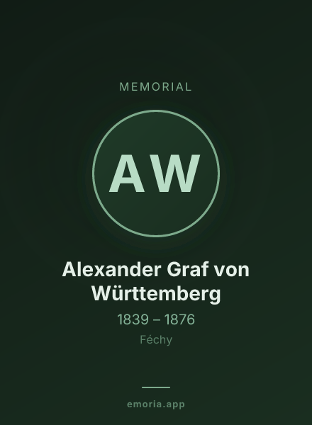 Memorial portrait of Alexander Graf von Württemberg