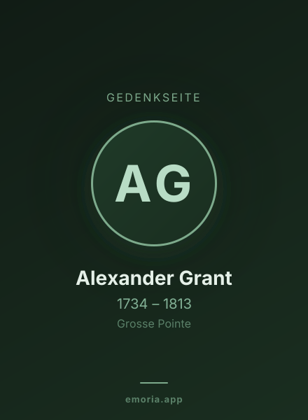 Gedenkportrait von Alexander Grant