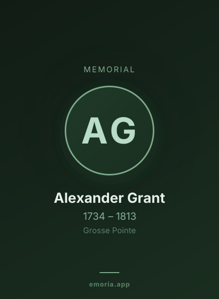 Memorial portrait of Alexander Grant