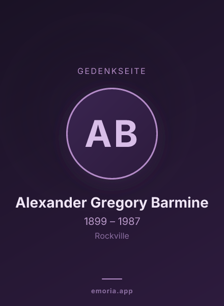 Gedenkportrait von Alexander Gregory Barmine