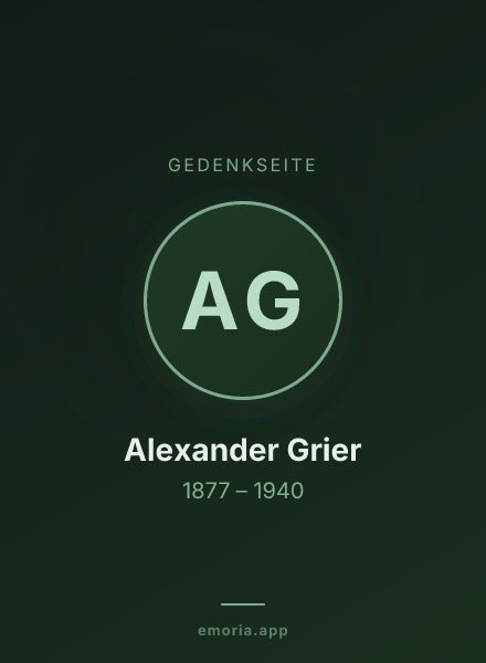 Gedenkportrait von Alexander Grier