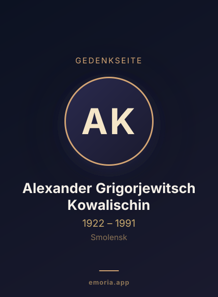 Gedenkportrait von Alexander Grigorjewitsch Kowalischin