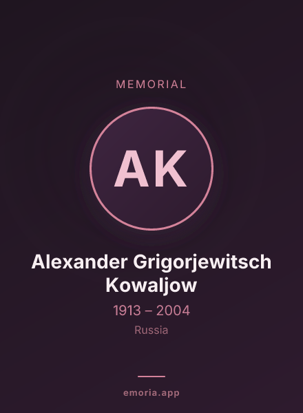 Memorial portrait of Alexander Grigorjewitsch Kowaljow