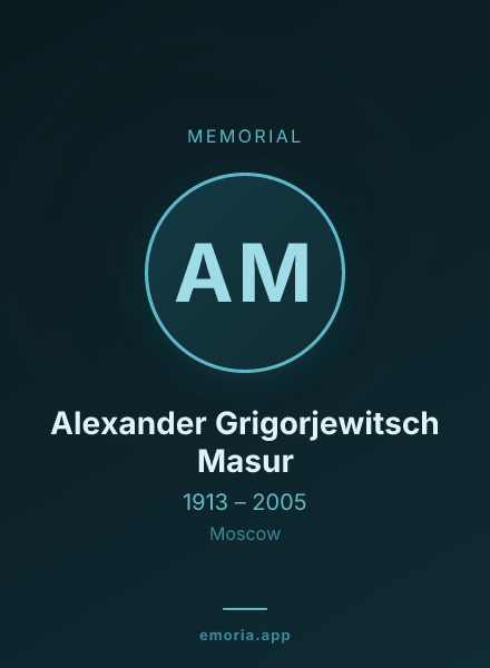 Memorial portrait of Alexander Grigorjewitsch Masur