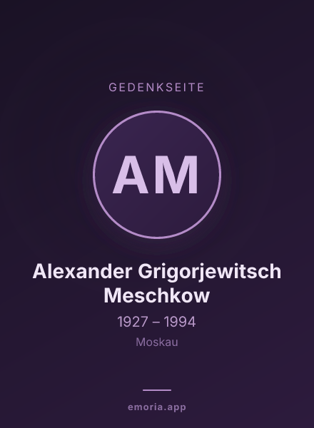 Gedenkportrait von Alexander Grigorjewitsch Meschkow