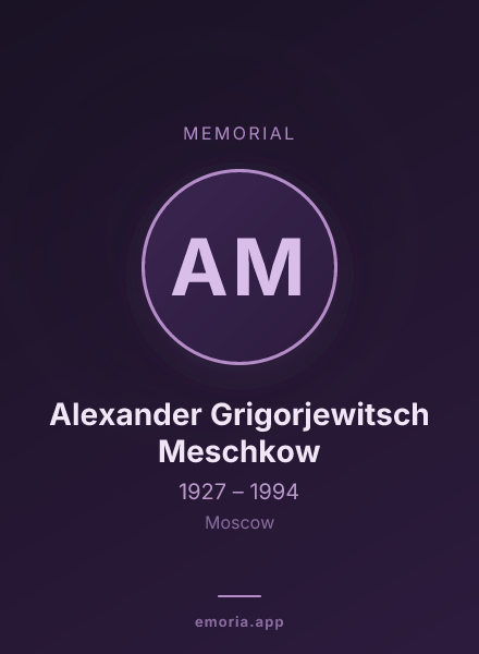 Memorial portrait of Alexander Grigorjewitsch Meschkow