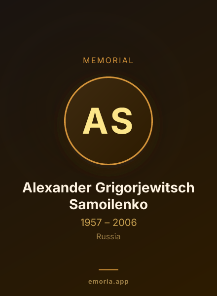 Memorial portrait of Alexander Grigorjewitsch Samoilenko