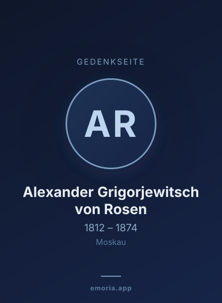 Gedenkportrait von Alexander Grigorjewitsch von Rosen
