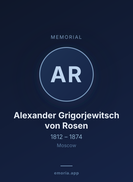 Memorial portrait of Alexander Grigorjewitsch von Rosen