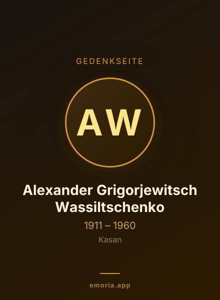 Gedenkportrait von Alexander Grigorjewitsch Wassiltschenko