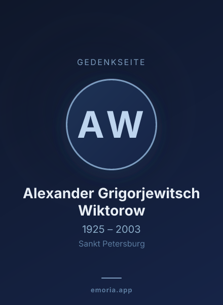 Gedenkportrait von Alexander Grigorjewitsch Wiktorow