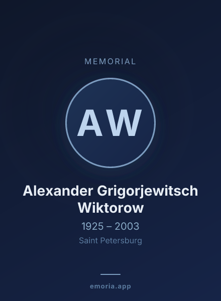 Memorial portrait of Alexander Grigorjewitsch Wiktorow