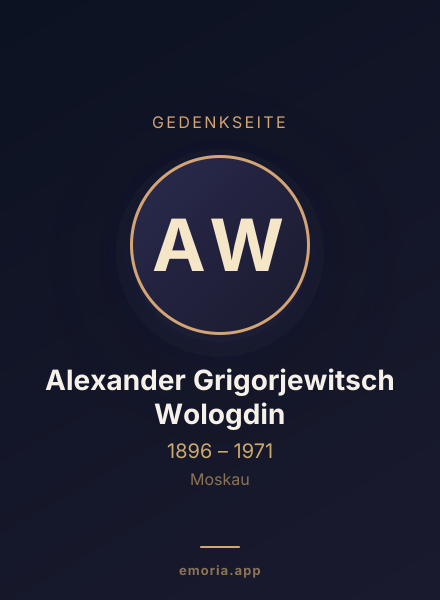 Gedenkportrait von Alexander Grigorjewitsch Wologdin