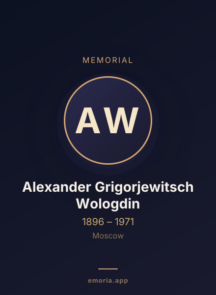 Memorial portrait of Alexander Grigorjewitsch Wologdin