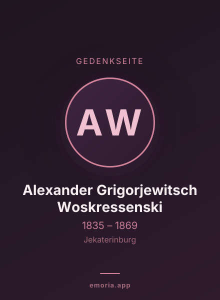 Gedenkportrait von Alexander Grigorjewitsch Woskressenski