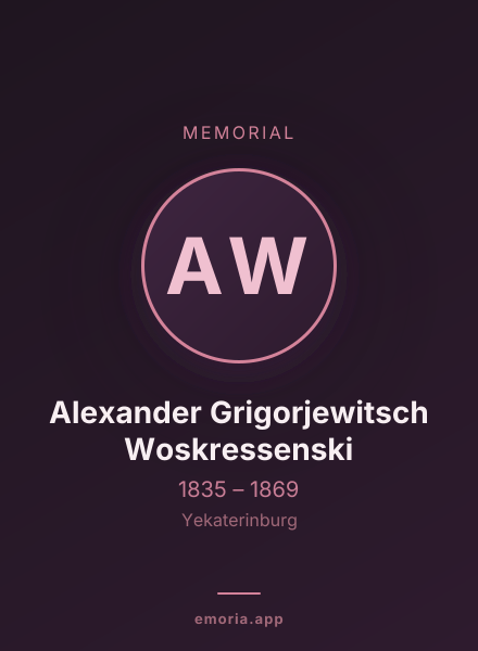 Memorial portrait of Alexander Grigorjewitsch Woskressenski