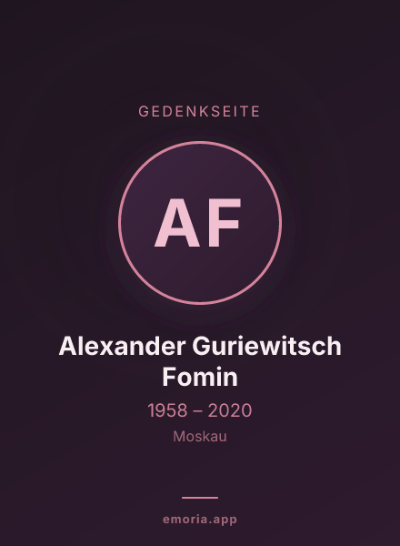 Gedenkportrait von Alexander Guriewitsch Fomin