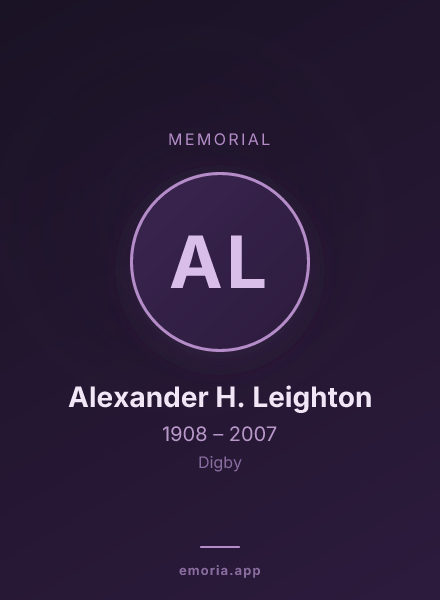 Memorial portrait of Alexander H. Leighton