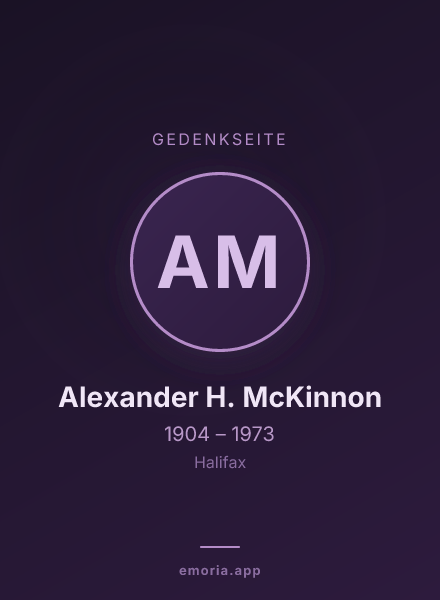 Gedenkportrait von Alexander H. McKinnon