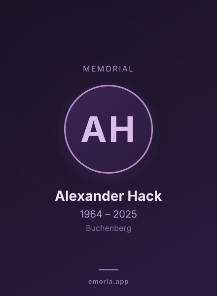 Memorial portrait of Alexander Hack