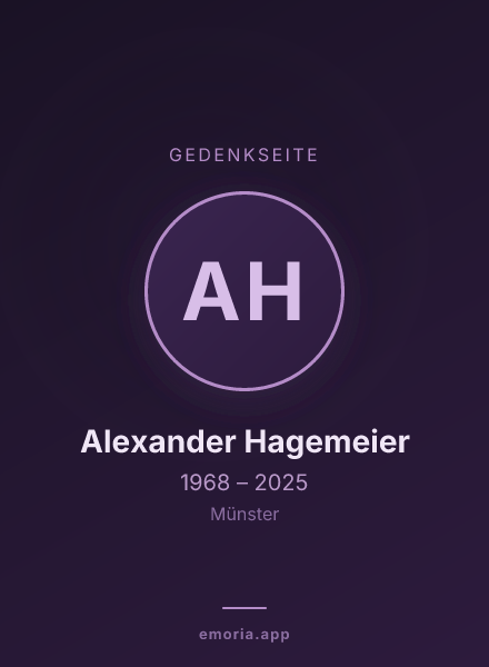 Gedenkportrait von Alexander Hagemeier