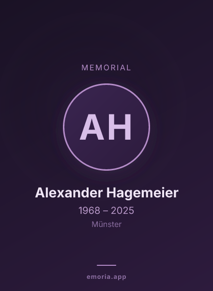 Memorial portrait of Alexander Hagemeier